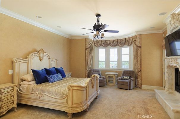 Bedroom, Fireplace, Interior, Recessed Lighting