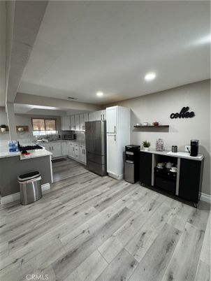 Interior, Kitchen, Recessed Lighting, Wood Texture Flooring