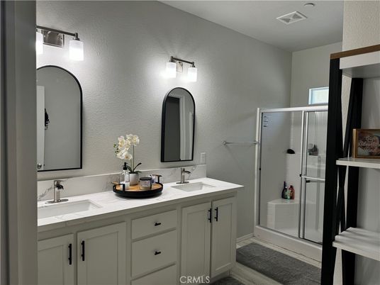 Bathroom, Dual Sink Vanities, Glass Shower, Interior
