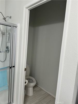 Bathroom, Glass Shower, Interior, Wood Texture Flooring