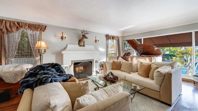 Fireplace, Interior, Living room, Piano, Wood Texture Flooring
