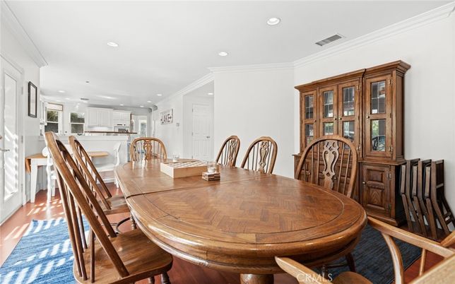Dining room, Interior, Kitchen, Recessed Lighting, Wood Texture Flooring
