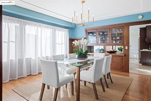 Chandelier, Dining room, Interior, Wood Texture Flooring