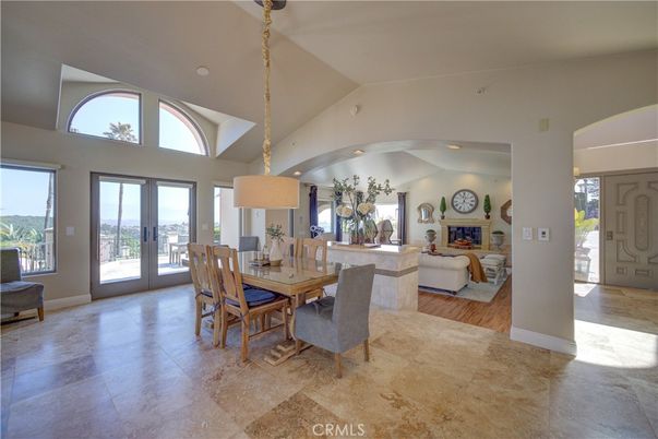 Dining room, Interior, Living room, Recessed Lighting, Wood Texture Flooring