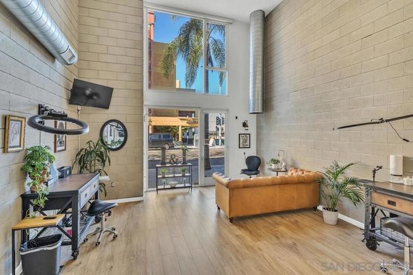 Home Office, Interior, Stone Walls, Wood Texture Flooring