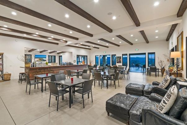 Dining room, Interior, Living room, Recessed Lighting, Wooden Beams
