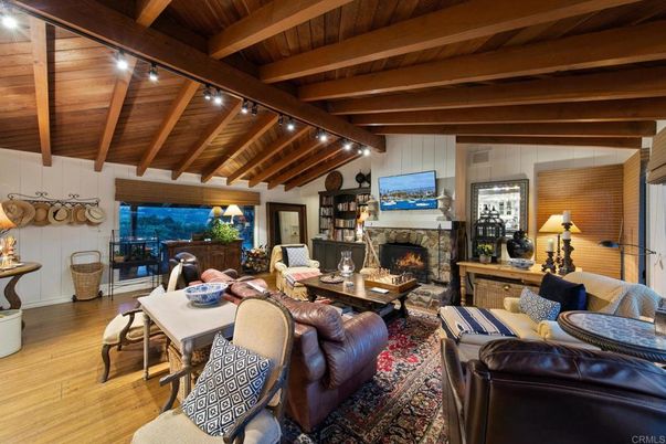 Dining room, Fireplace, Interior, Living room, Wooden Beams, Wooden Ceilings, Wood Texture Flooring