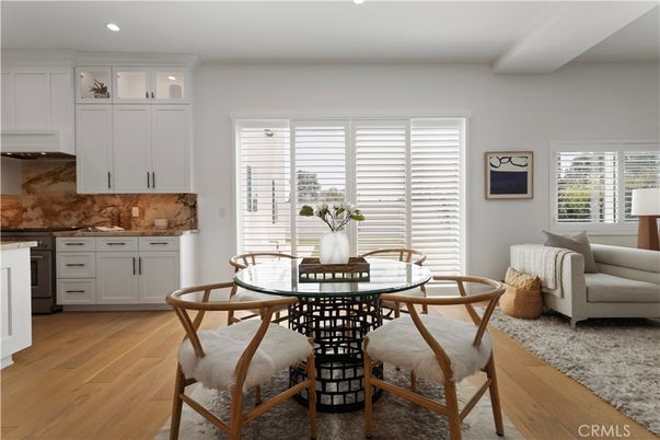 Dining room, Interior, Kitchen, Recessed Lighting, Wood Texture Flooring
