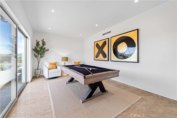 Billiard Table, Game Room, Interior, Recessed Lighting
