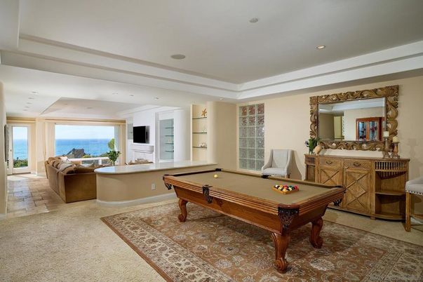 Billiard Table, Game Room, Interior, Recessed Lighting, Water