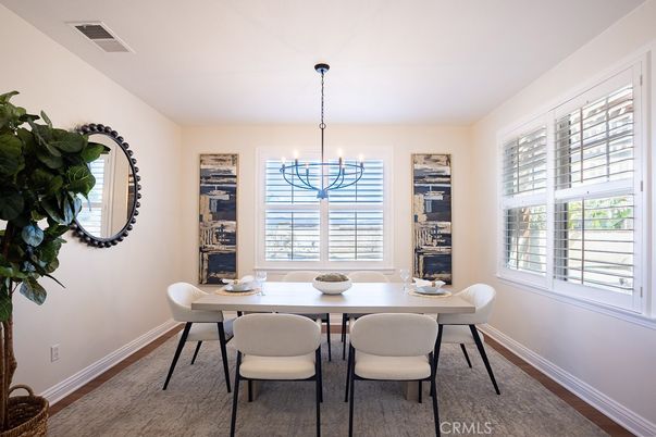 Chandelier, Dining room, Interior, Wood Texture Flooring