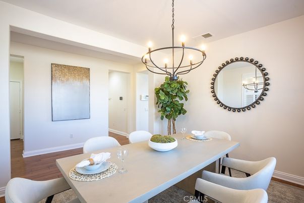 Chandelier, Dining room, Interior, Wood Texture Flooring