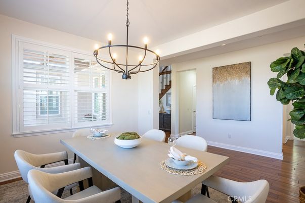 Chandelier, Dining room, Interior, Wood Texture Flooring
