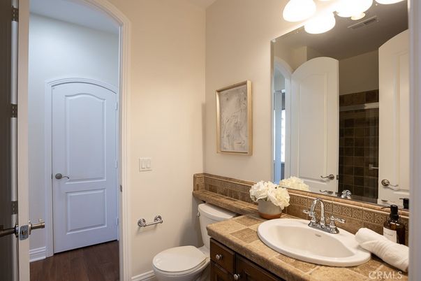Bathroom, Interior, Tile Countertops, Wood Texture Flooring