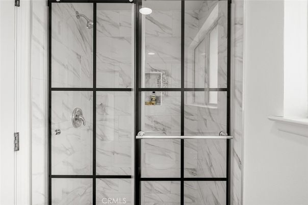 Bathroom, Glass Shower, Interior, Marble Walls
