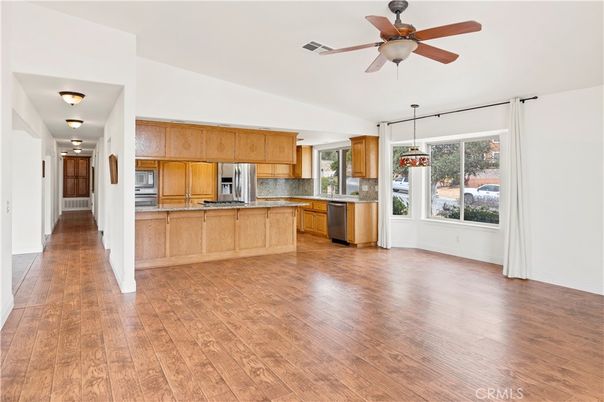 Interior, Kitchen, Stainless Steel Appliances, Wood Texture Flooring