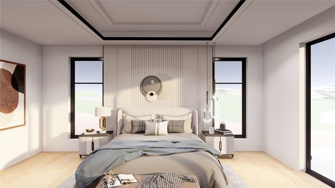 Bedroom, Interior, Wood Texture Flooring