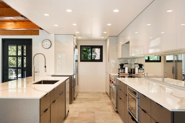 Interior, Kitchen, Recessed Lighting, Wooden Ceilings