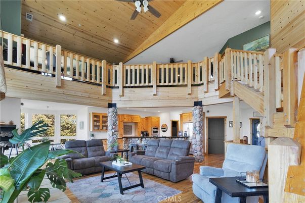 Interior, Kitchen, Living room, Piano, Recessed Lighting, Wooden Beams, Wooden Ceilings, Wood Texture Flooring
