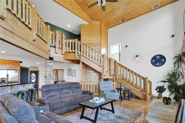 Interior, Kitchen, Living room, Recessed Lighting, Wooden Beams, Wooden Ceilings, Wood Texture Flooring, Wooden Walls
