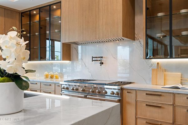 Interior, Kitchen, Marble Walls, Stainless Steel Appliances