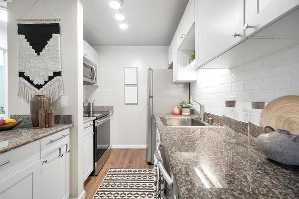 Interior, Kitchen, Recessed Lighting, Wood Texture Flooring
