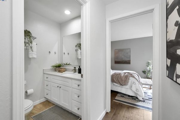 Bathroom, Bedroom, Interior, Recessed Lighting, Wood Texture Flooring