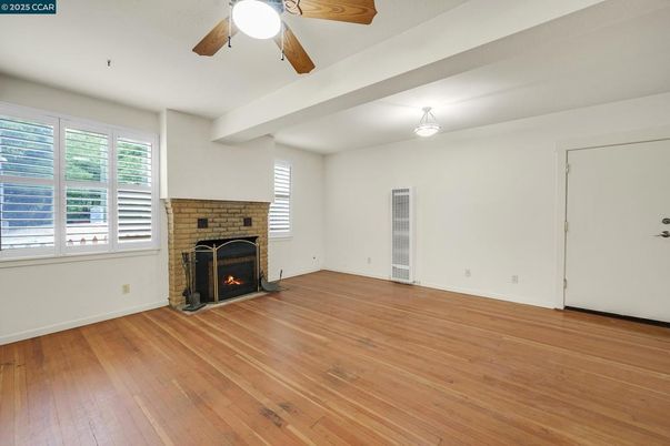 Empty room, Fireplace, Interior, Wood Texture Flooring