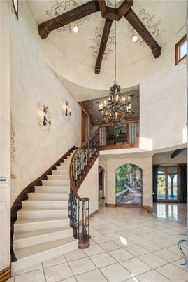 Chandelier, Interior, Recessed Lighting, Wooden Beams