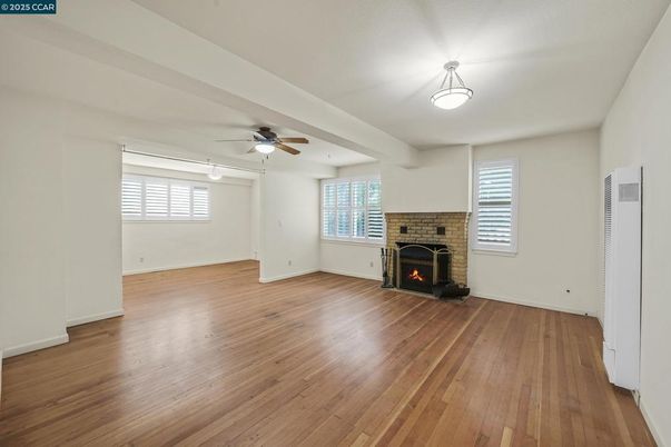 Empty room, Fireplace, Interior, Wood Texture Flooring