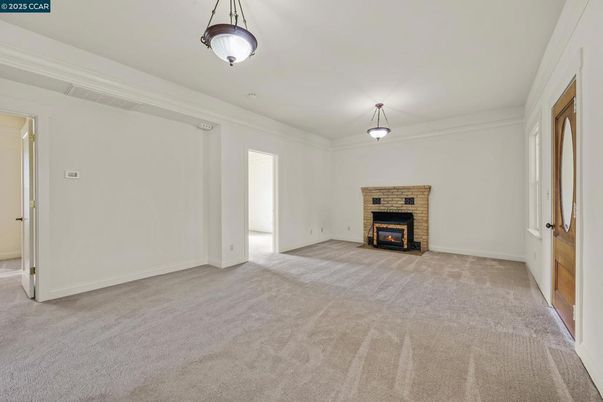 Empty room, Fireplace, Interior, Pendant Lights