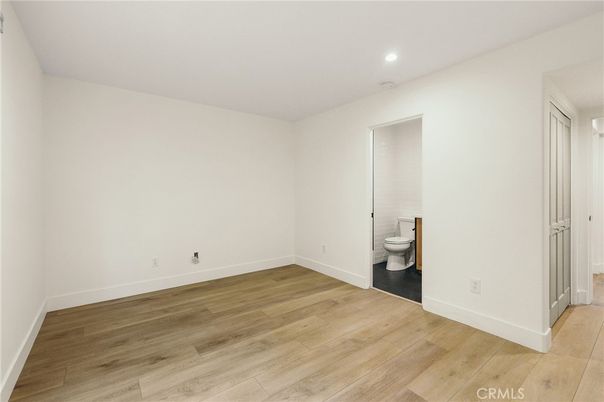 Bathroom, Empty room, Interior, Recessed Lighting, Wood Texture Flooring