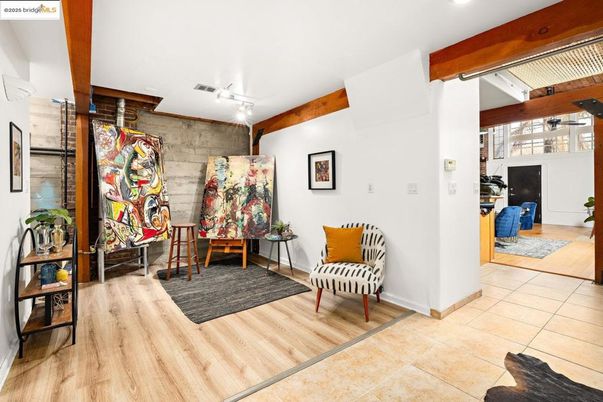 Interior, Recessed Lighting, Stone Walls, Wood Texture Flooring