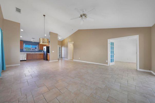 Empty room, Interior, Kitchen, Pendant Lights, Recessed Lighting
