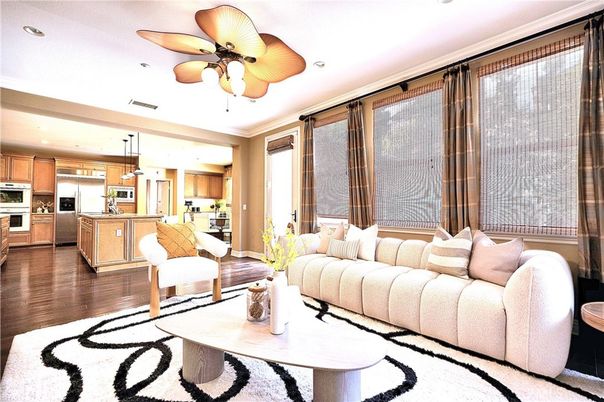 Interior, Kitchen, Living room, Pendant Lights, Recessed Lighting, Stainless Steel Appliances, Wood Texture Flooring
