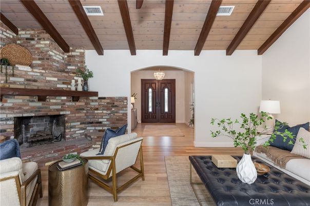 Fireplace, Interior, Living room, Stone Walls, Wooden Beams, Wooden Ceilings, Wood Texture Flooring