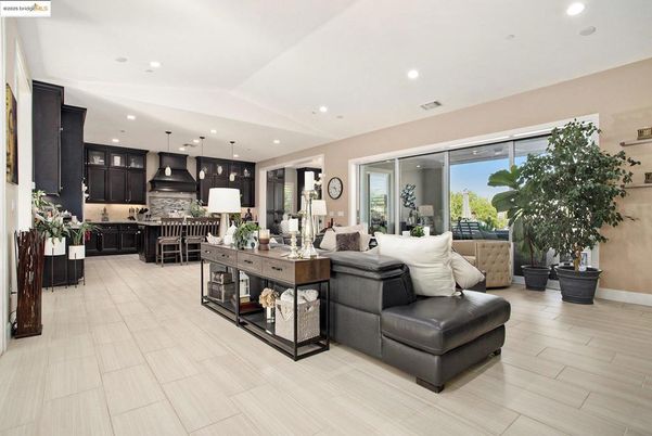 Interior, Kitchen, Living room, Pendant Lights, Recessed Lighting, Stainless Steel Appliances, Wood Texture Flooring