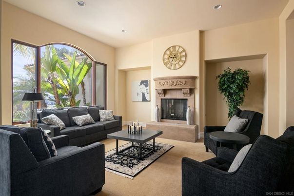 Fireplace, Interior, Living room, Recessed Lighting