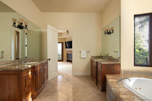 Bathroom, Dual Sink Vanities, Fireplace, Interior