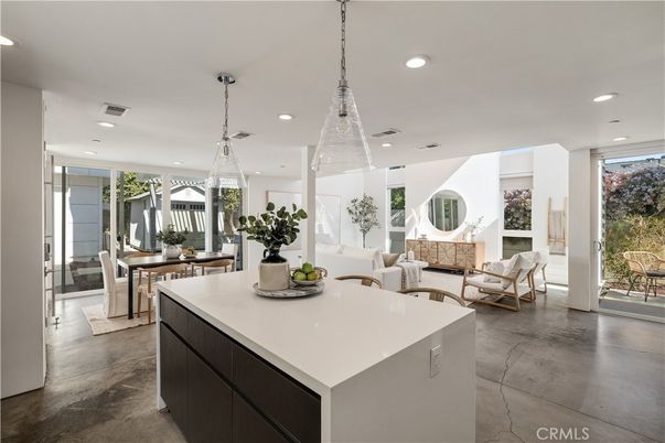 Dining room, Fireplace, Interior, Kitchen, Living room, Pendant Lights, Recessed Lighting