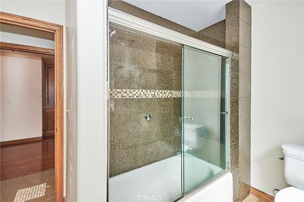 Bathroom, Glass Shower, Interior, Wood Texture Flooring