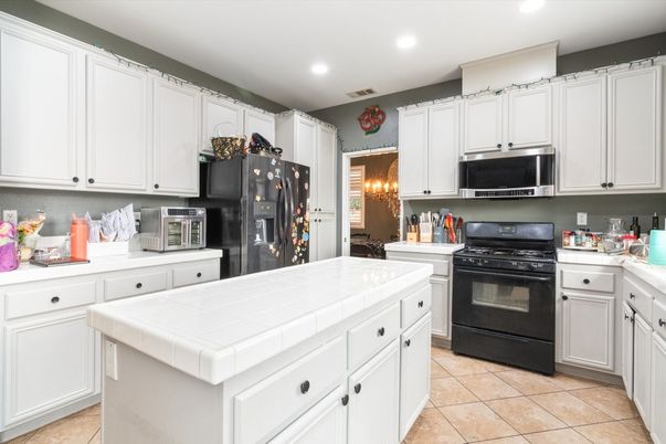 Interior, Kitchen, Recessed Lighting, Tile Countertops