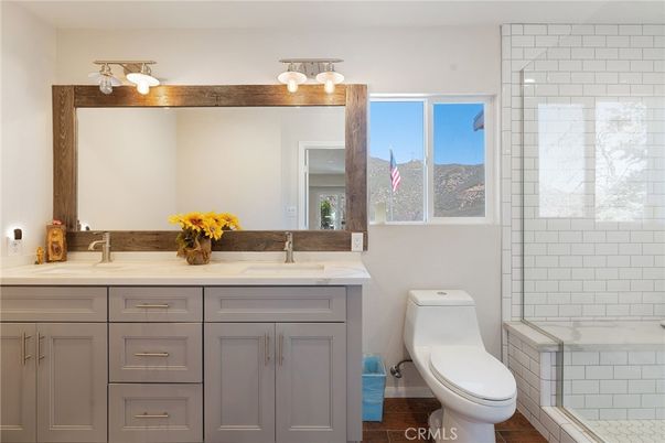 Bathroom, Glass Shower, Interior, Wood Texture Flooring