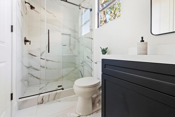 Bathroom, Glass Shower, Interior, Marble Walls