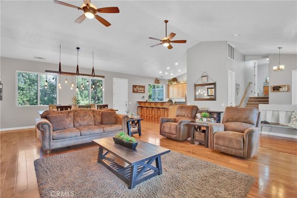 Dining room, Interior, Kitchen, Living room, Pendant Lights, Recessed Lighting, Wood Texture Flooring