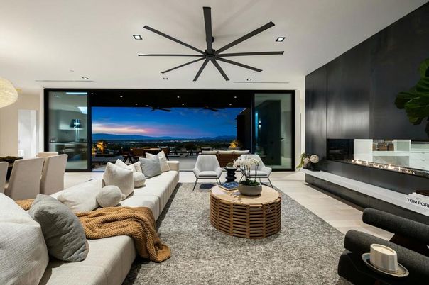 Fireplace, Interior, Living room, Recessed Lighting