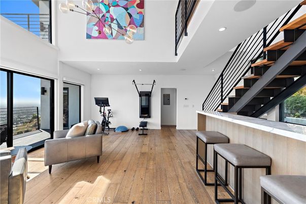 Fitness Equipment, Interior, Recessed Lighting, Wood Texture Flooring