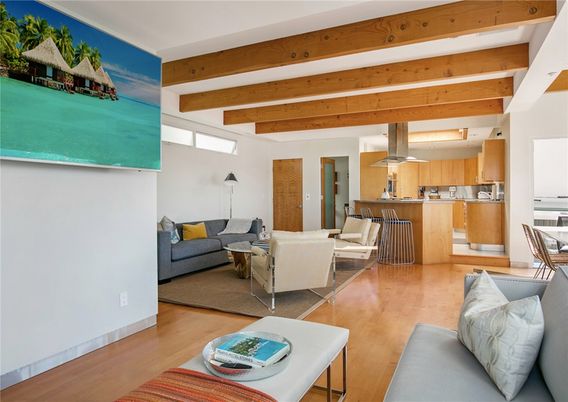 Interior, Kitchen, Living room, Wooden Beams, Wood Texture Flooring