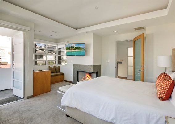 Bedroom, Fireplace, Interior, Recessed Lighting