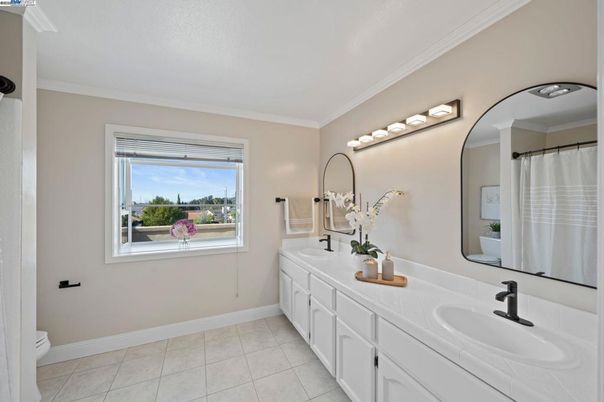 Bathroom, Dual Sink Vanities, Interior, Tile Countertops